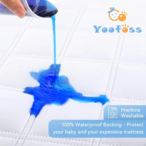 Miniatura 4 de Yoofoss Funda Impermeable para Colchón de Moisés Paquete de 2 Se Ajusta a Colchón de Moisés Rectangular, Protector de Colchón de Moisés para Bebé