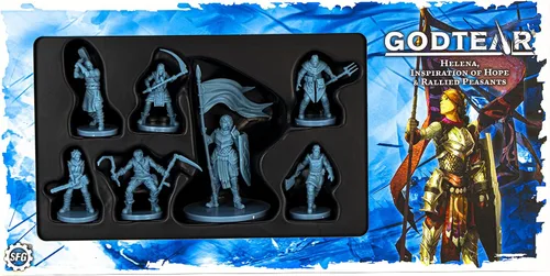 Miniatura 5 de Steamforged Games Godtear: Rhodri, Thane of The Forsaken mantiene el set de campeones de los Guardianes