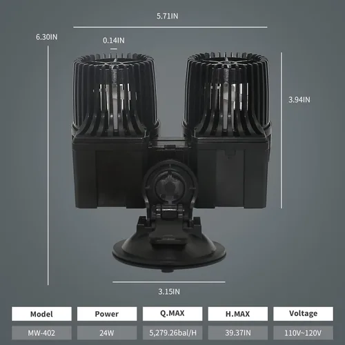 Miniatura 6 de UPETTOOLS Bomba de circulación sumergible para acuario 6340 GPH – Cabezal de alimentación ajustable de 360° para peceras – Bomba de agua de alta