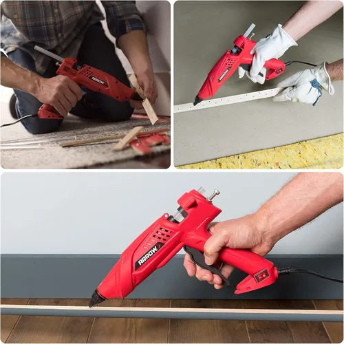 Miniatura 4 de Arrow Fastener Pistola de pegamento termofusible eléctrica profesional de 300 vatios para manualidades, construcción y madera, transparente