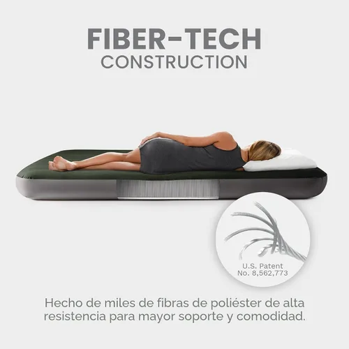 Miniatura 7 de Intex Colchón de aire 64109E Dura-Beam Standard Prestige: Fiber-Tech - Tamaño Queen - Altura de la cama de 10 pulgadas - Capacidad de peso de 600