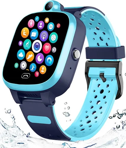 Reloj inteligente con GPS 4G para niños y niñas [versión global] SOS alarma de emergencia impermeable reloj inteligente con texto, video, llamada,