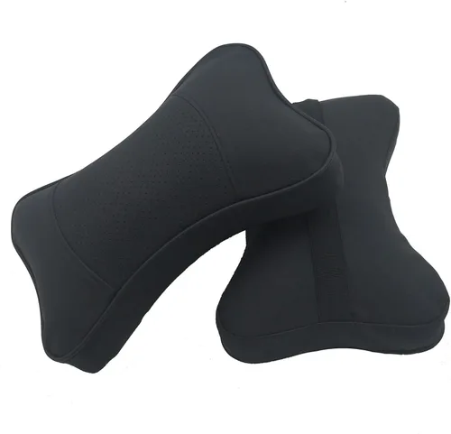 Miniatura 6 de Almohadas para el cuello del automóvil, 2 piezas, de piel sintética de ambos lados, para la mayoría de los automóviles, almohada universal de fibra