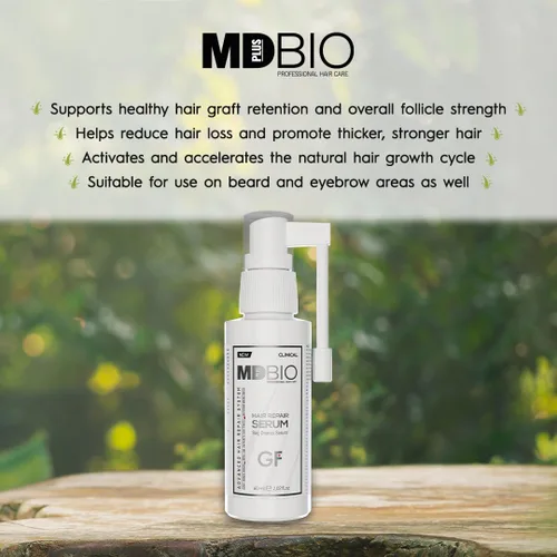Miniatura 3 de MD PLUS BIO - Suero reparador de cabello de 2.0 fl oz, suero para el cuidado del cuero cabelludo sin enjuague para la apariencia del cabello