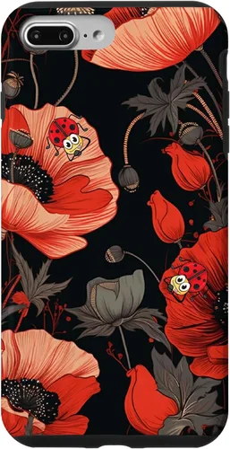 Miniatura 11 de Funda para iPhone 11 Poppy Flower Ladybug Red & Black