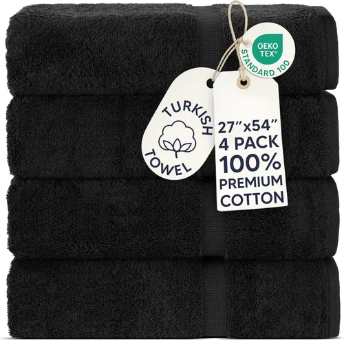 Miniatura 102 de Chakir Turkish Linens - Toallas turcas de 100% algodón, suaves y absorbentes (4 paños, color gris)