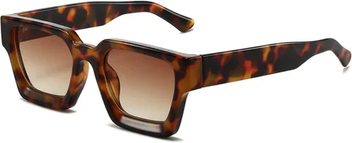 Miniatura 178 de AIEYEZO Gafas de sol cuadradas para mujeres y hombres, gafas de sol cuadradas con montura gruesa, estilo de diseñador simple