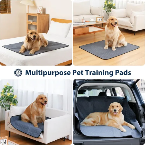 Miniatura 6 de Almohadillas lavables para orina de perros, 48 x 48 pulgadas, reutilizables, con absorción rápida, impermeables y reutilizables para orina de parto