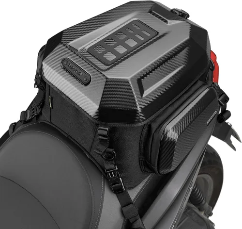 Miniatura 10 de Rhinowalk Bolsa Trasera para Motocicleta, Expandible de Cáscara Dura, Equipaje de Viaje de 12-18 L, Resistente al Agua, para Todo Tipo