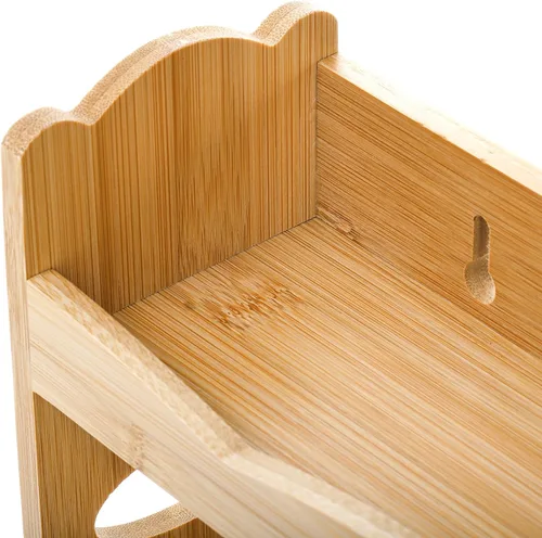 Miniatura 3 de Jucoan Estante de especias de bambú de 3 niveles para encimera, soporte de especias montado en la pared, estante organizador de frascos, estante