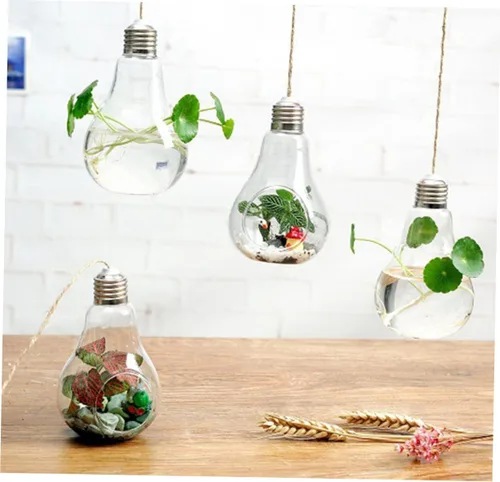 Miniatura 2 de Toddmomy Macetas redondas de cristal para colgar en la pared de las cuerdas de las macetas para las plantas de aire