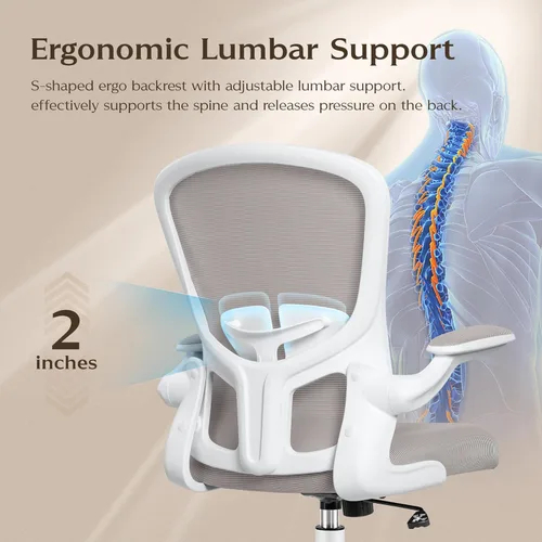 Miniatura 3 de FelixKing Silla de Oficina, Sillas de Escritorio Ergonómicas con Ruedas, Silla de Malla para el Hogar, con Soporte Lumbar Ajustable y Altura, Silla