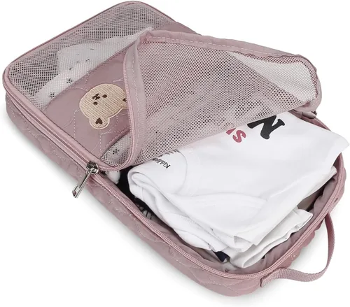 Miniatura 2 de Bolsas Organizadoras para Pañales de Bebé - Pack de 2 Bolsas Colgantes Impermeables con Diseño de Oso Lindo en Malla, Bolsas Reutilizables, Lavables