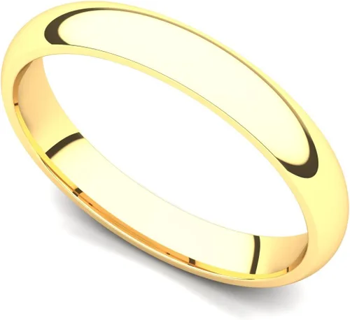 Juno Jewelry Anillo de boda clásico liso y cómodo de oro amarillo de 18 quilates de 0.118 in