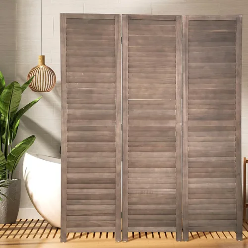 BLKMTY Divisor de habitación, pantalla de privacidad de 3 paneles, pantalla plegable, divisores de pantalla de madera altos, divisor de pared