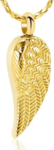 Miniatura 9 de Imrsanl Collar de urna de cremación de ala de ángel para cenizas para mujeres y hombres, colgante de urna de acero inoxidable, soporte para cenizas