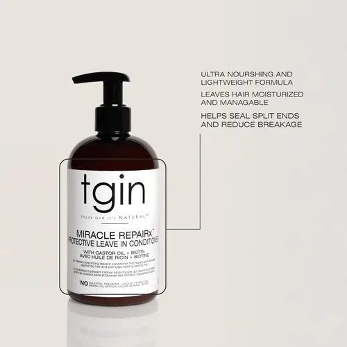 Miniatura 3 de Thank God It's Natural tgin Miracle RepaiRx - Acondicionador protector sin enjuague para cabello rizado, enrollado y ondulado, incluye biotina