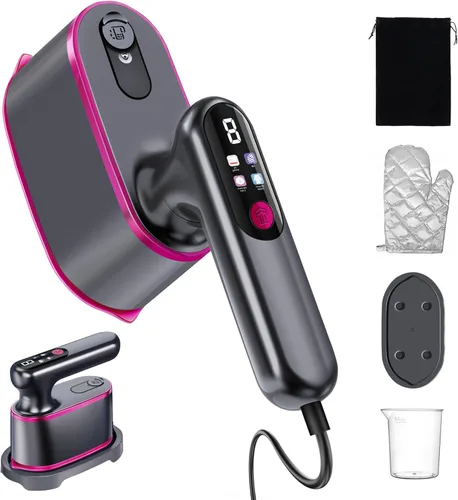 Vaporizador de viaje para ropa, vaporizador de ropa 2 en 1 de mano y 4 modos de pantalla LCD, plancha de vapor portátil, vaporizador de mano para