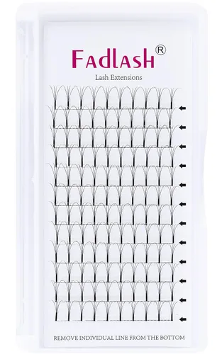 Miniatura 35 de FADLASH Extensiones de pestañas postizas en abanico con base puntiaguda 10D, extensiones de pestañas postizas de tallo medio, extensiones