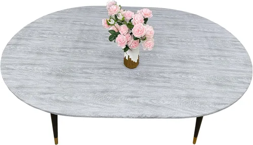 Miniatura 12 de LIBERECOO - Mantel redondo ajustado de vinilo con reverso de franela, borde elástico, impermeable, resistente a las manchas y fácil de limpiar