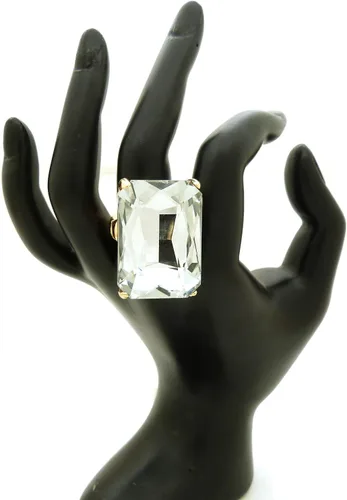 Miniatura 2 de Fashion 21 Anillo elástico de piedra colorida de cristal extra grande para mujer
