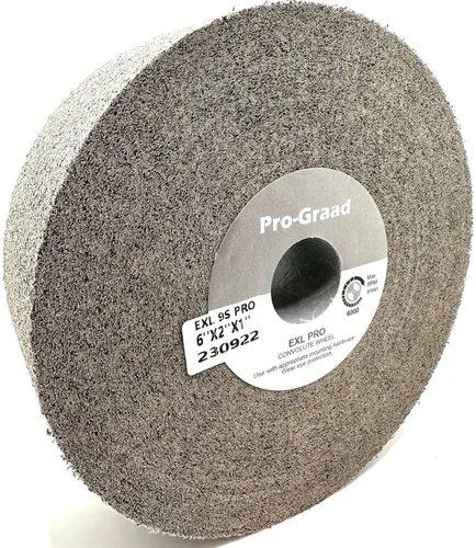 Miniatura 10 de EXL PRO Rueda de pulido de desbarbado convoluto – 6 x 1 pulgada x 1 pulgada 9S de carburo de silicio mediano – grado profesional – Rueda
