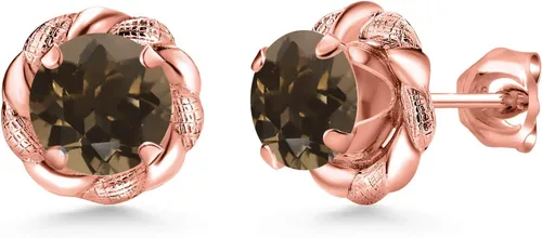 Miniatura 414 de Gem Stone King Aretes de plata de ley 925 de 0.236 in con piedra natal redonda para mujer