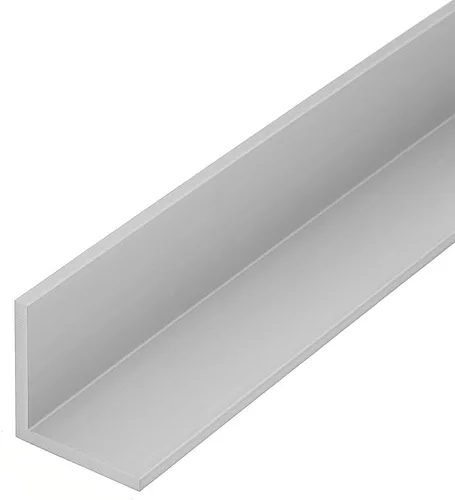 Ángulo de aluminio anodizado transparente de 92 pulgadas, 2 x 2 x 1/8 pulgadas de grosor, aleación 6063-T6, borde arquitectónico de esquina, barra