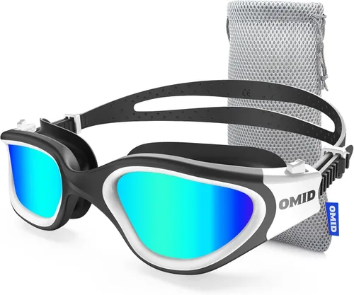 Miniatura 22 de OMID - Gafas de natación polarizadas P2, gafas antivaho para natación para hombres y mujeres adultas Marco A7-allblack Lente Plata