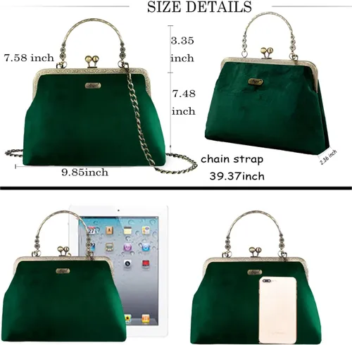 Miniatura 9 de Bolso floral con asa superior, bolso de noche Kiss Lock para mujer, bolso vintage