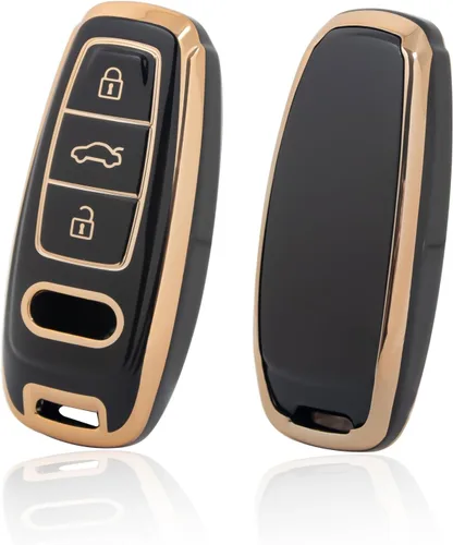 Miniatura 23 de Xotic Tech - Funda protectora de TPU con 3 botones de protección completa para llave sin llave, control remoto, con llavero compatible con Audi A3