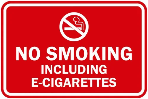 Signs ByLITA Clásico enmarcado no fumar incluyendo cigarrillos electrónicos signo (rojo) - mediano