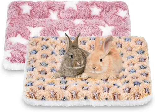 YedsIntu 2 Piezas Cama de Conejo, Almohadón Lavable para Conejos Pequeños, Almohadón Cálido para Animales Pequeños, Almohada de Cama para Conejo,
