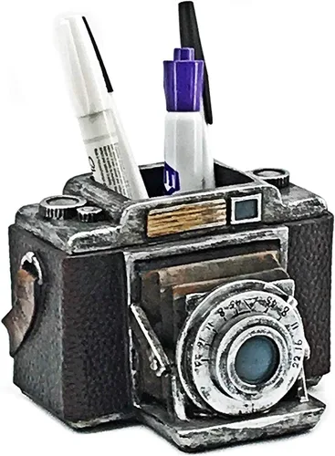 Miniatura 4 de Bellaa 24094 - Soporte para lápiz de cámara, para oficina, retro, antigüedades, organizador de escritorio, rústico, shabby chic, sujetalibros