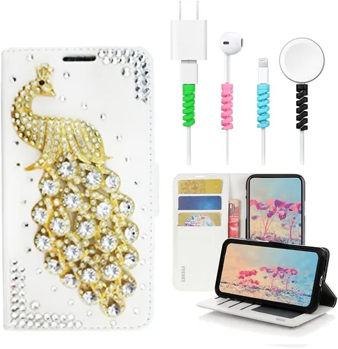Miniatura 11 de Bling - Funda para Samsung Galaxy S21, diseño de pavo real en 3D, color negro