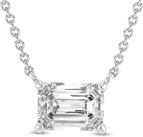Miniatura 29 de La Joya Collares de diamantes de 1 quilate para mujer Collar de diamante solitario cultivado en laboratorio GH VS/SI Cadena de oro macizo