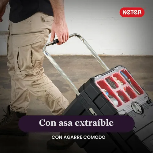 Miniatura 6 de Keter Masterloader Caja de herramientas portátil de resina con sistema de bloqueo y contenedores extraíbles – Caja de almacenamiento y organización