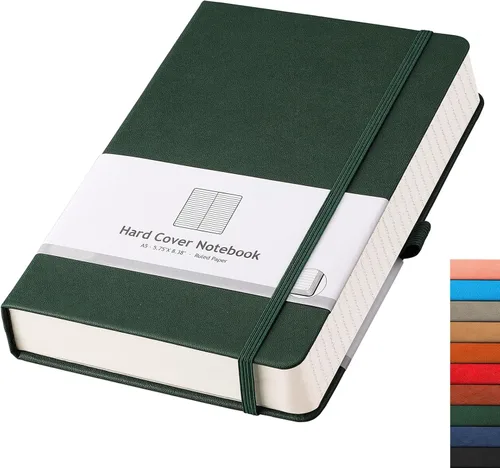 Miniatura 11 de AHGXG Cuaderno rayado – 320 páginas numeradas grande B5 grueso diario universitario rayado, papel rayado grueso de 100gsm, tapa blanda de piel Azul