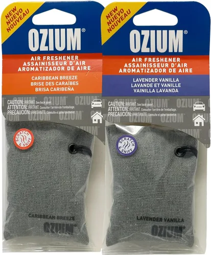 Miniatura 3 de Ozium Ambientadores perfumados para coche y eliminador de olores para automóvil, armarios del hogar, zapatos y maletas (brisa del caribe, 1 unidad)