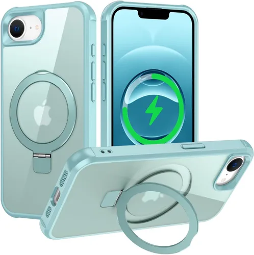 Miniatura 177 de CHAOFEnG Funda magnética compatible con iPhone 11 con soporte, prueba de caídas de grado militar, compatible con imán, anillo translúcido, parte