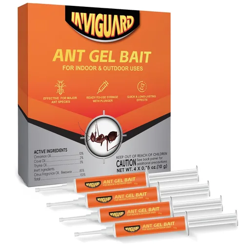Miniatura 8 de Cebo de gel para hormigas, 3 tubos x 0.35 oz, uso en interiores y exteriores, gel asesino para el control de la mayoría de las principales especies