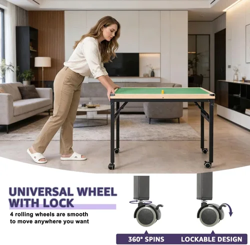Miniatura 7 de Mesa de rompecabezas con cajones, mesa de rompecabezas ajustable de 3 ángulos sobre ruedas, 1500 piezas, patas de metal plegables y cubierta