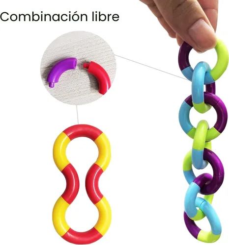 Miniatura 5 de Juguetes sensoriales fidget - 6 piezas de juguetes fidget retorcidos multicolor para adultos, niños y niñas para relajación, alivio del estrés