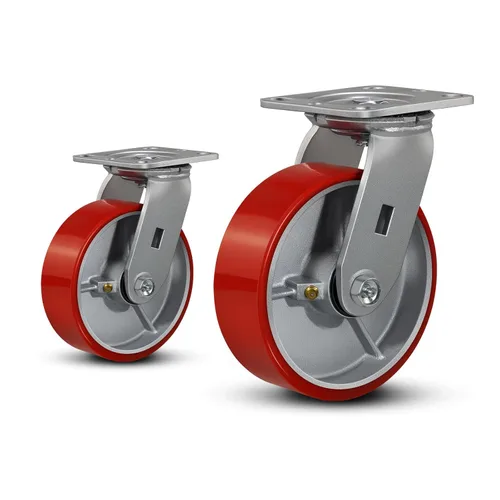 Miniatura 73 de Ruedas industriales de 4 x 2 pulgadas, ruedas resistentes, ruedas de poliuretano, capacidad de hasta 3200 libras. Uso para camión de plataforma
