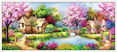 Miniatura 20 de Twinkel Pinkel Kits de pintura de diamantes 5D grandes para adultos, paisaje, cabaña, taladro completo, pintura de diamante, arte de bordado
