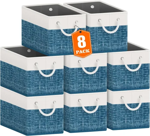 Miniatura 13 de Fab totes Contenedores de almacenamiento [2 unidades], cestas de almacenamiento plegables para organizar juguetes, libros, estantes, armario, caja