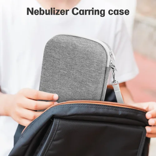 Miniatura 7 de ProCase Estuche de transporte para nebulizador portátil, máquina nebulizadora de mano para adultos y niños, bolsa de almacenamiento rígida con Gris