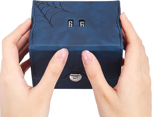 Miniatura 4 de Zoopin - Caja de cuero con contador de vida giratorio integrado (azul)