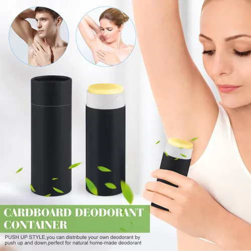 Miniatura 4 de Furnido 10 recipientes de desodorante de cartón de 2 onzas, estilo push-up, relleno superior, tubos de cartón Kraft vacíos para bálsamo labial