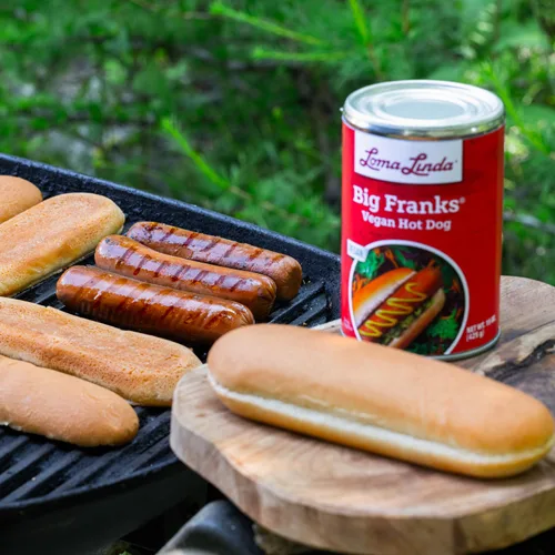 Miniatura 5 de Alternativa vegana de carne a base de plantas para perros calientes – Loma Linda Big Franks, latas de 15 onzas (paquete de 12) – Franks sin carne